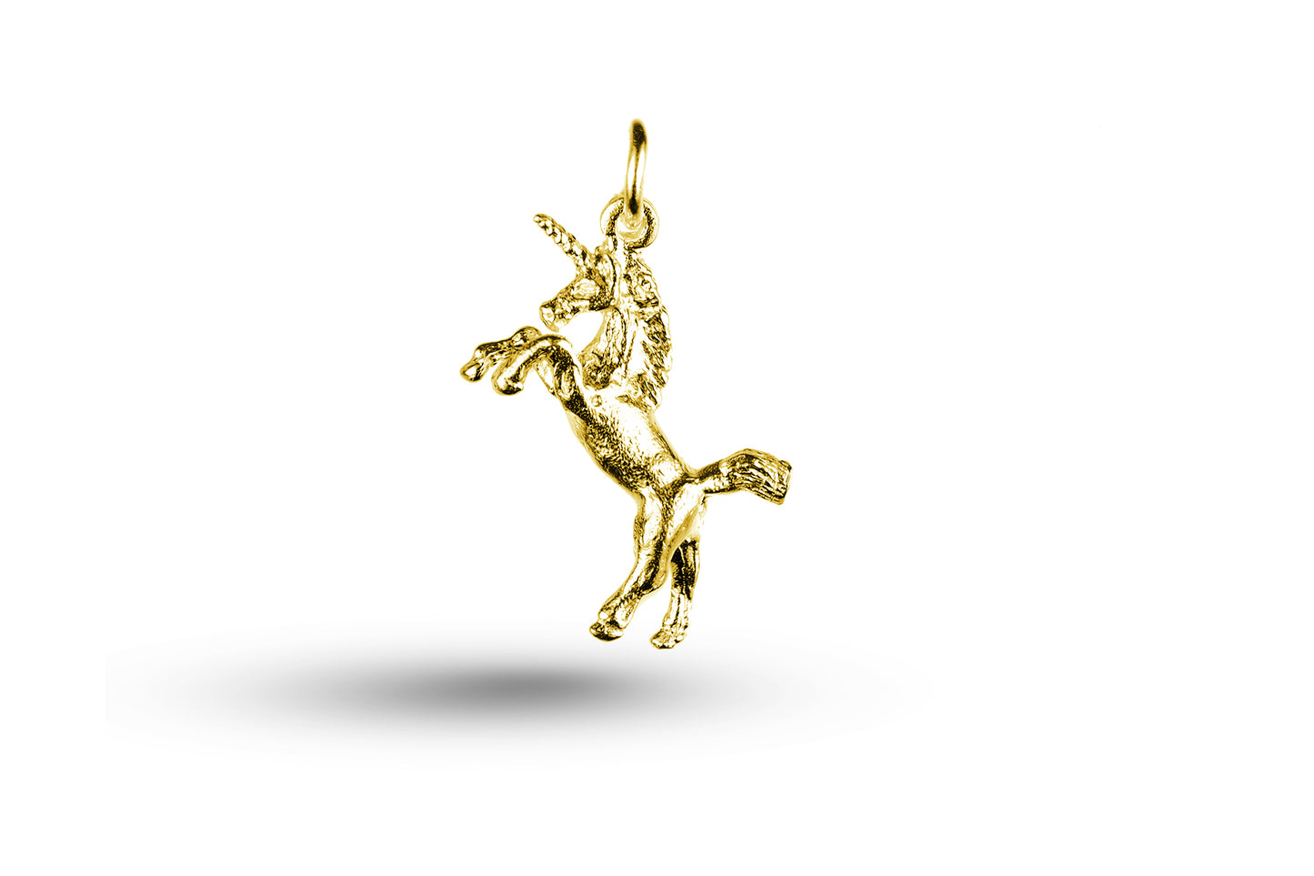 Yellow gold Rearing Unicorn charm.
