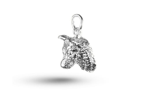 White gold Wolf charm.