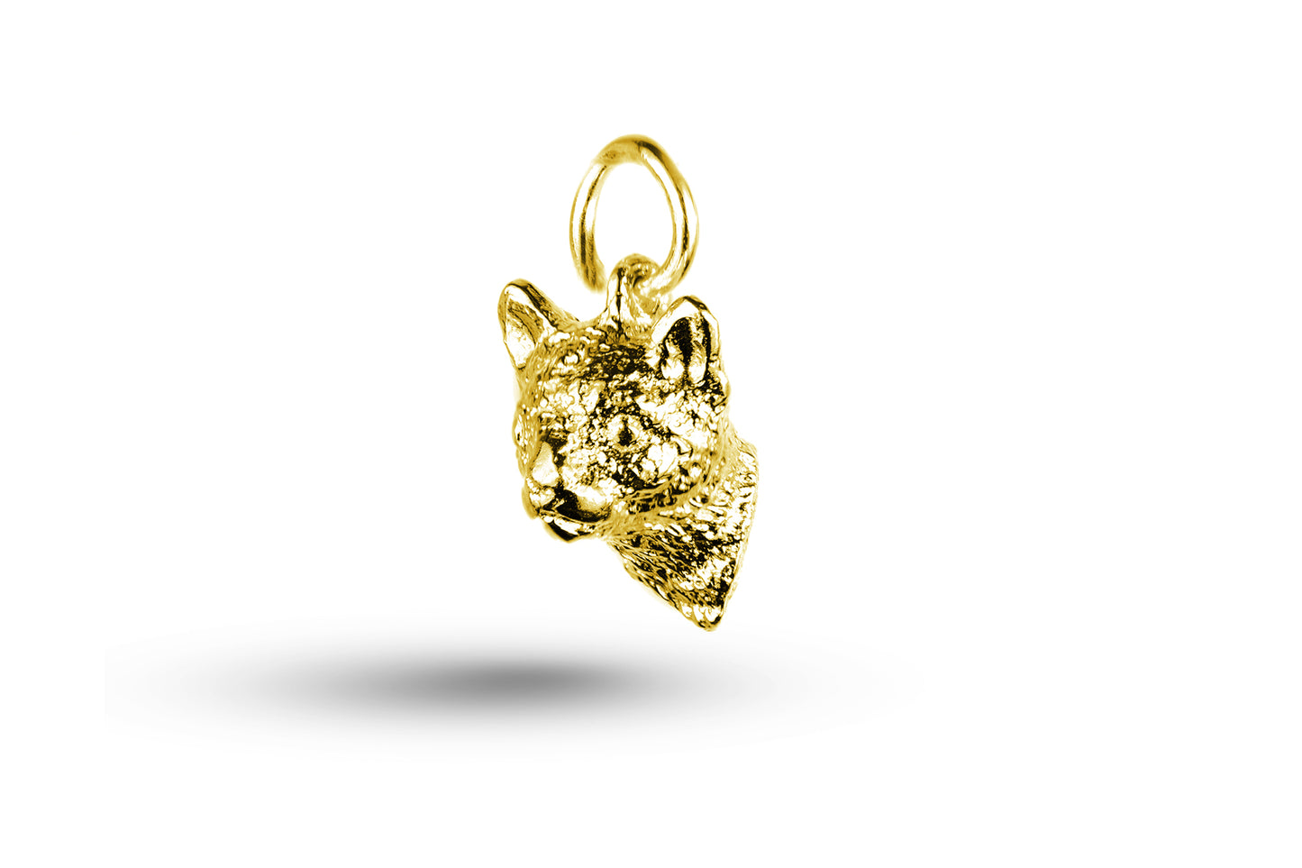 Luxury yellow gold Cat Head charm.