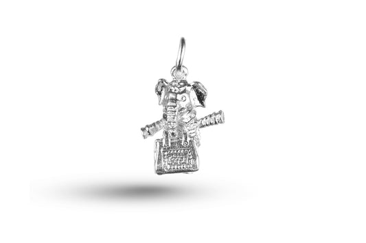 White gold Elephant with Handbag charm.