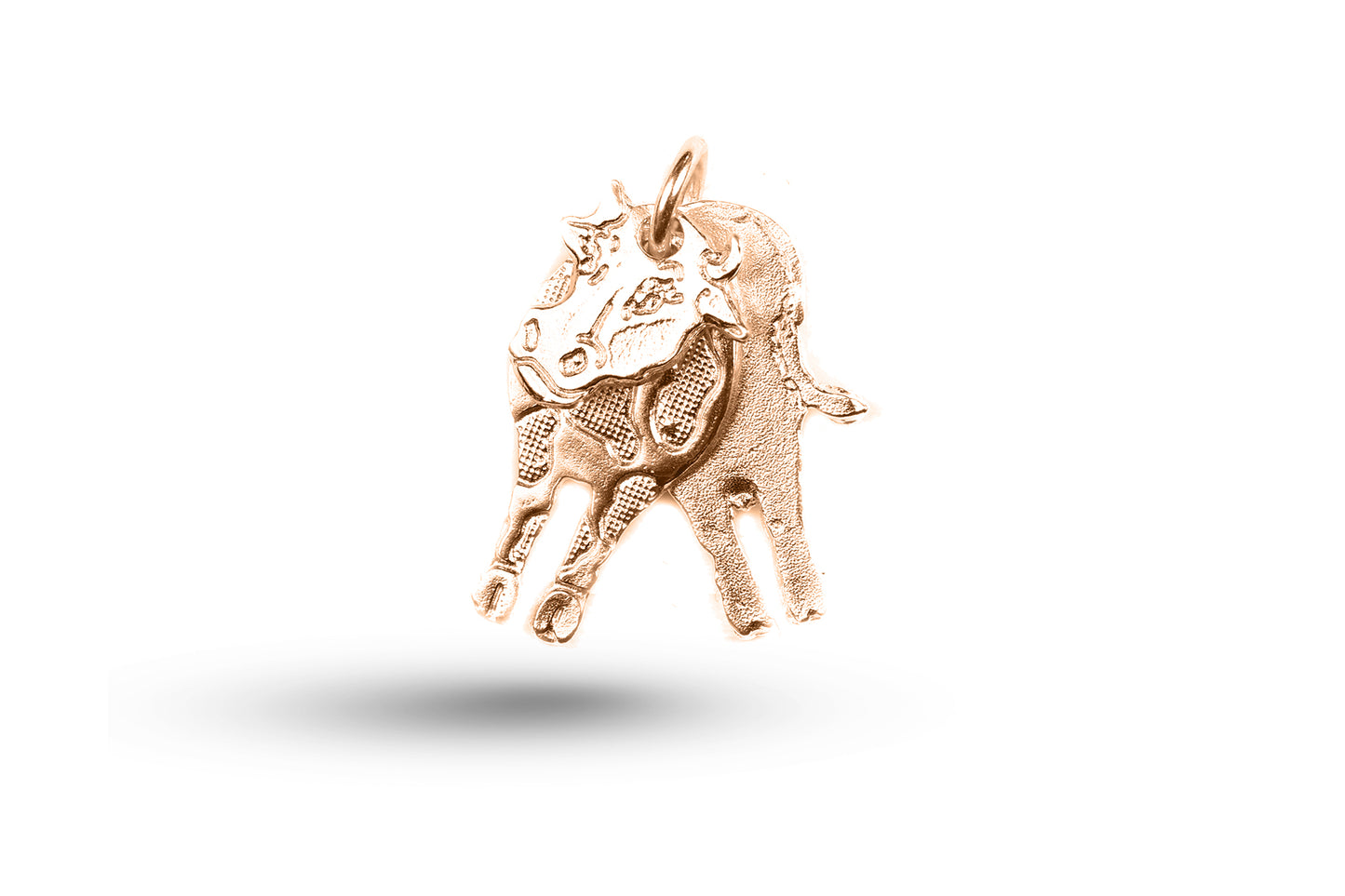 Rose gold Movable Cow charm.