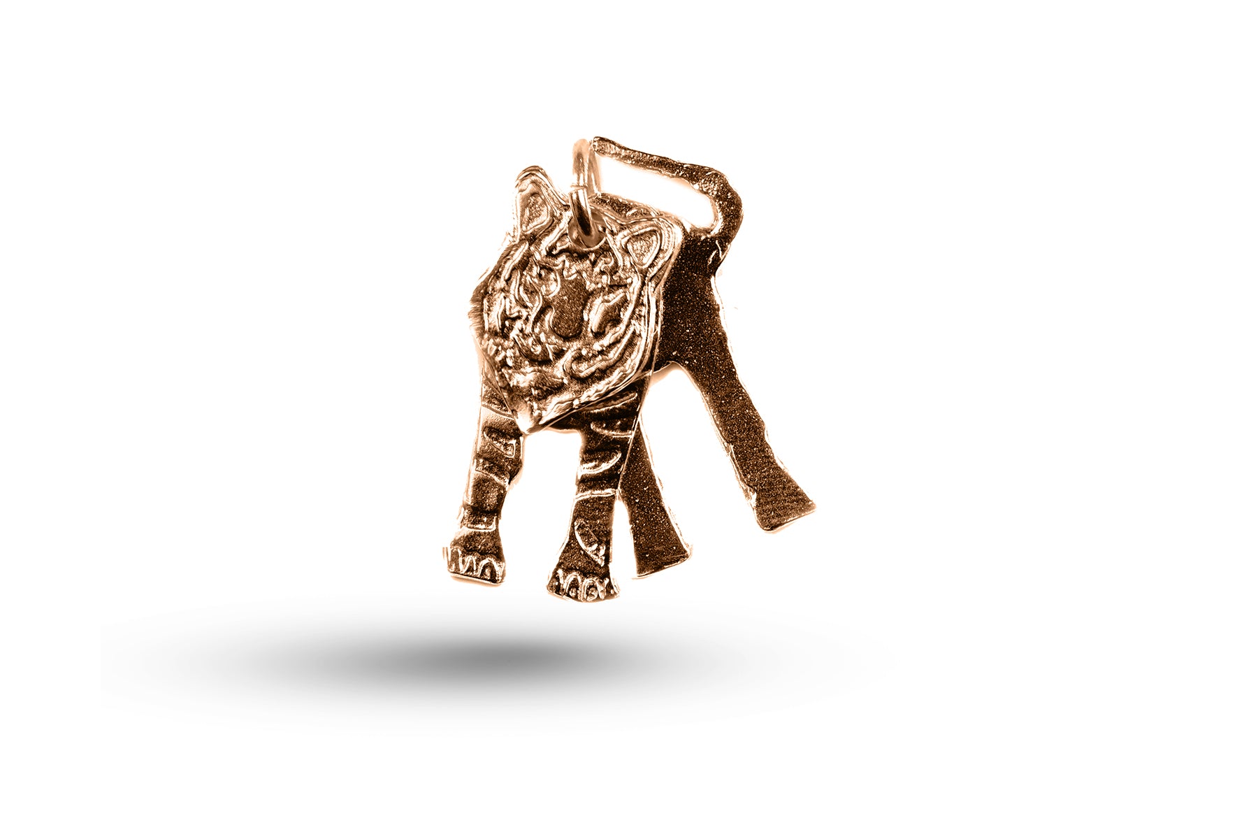 Rose gold Movable Tiger charm.