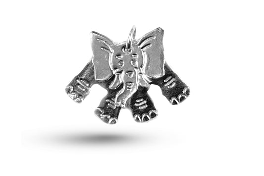 White gold Movable Elephant charm.