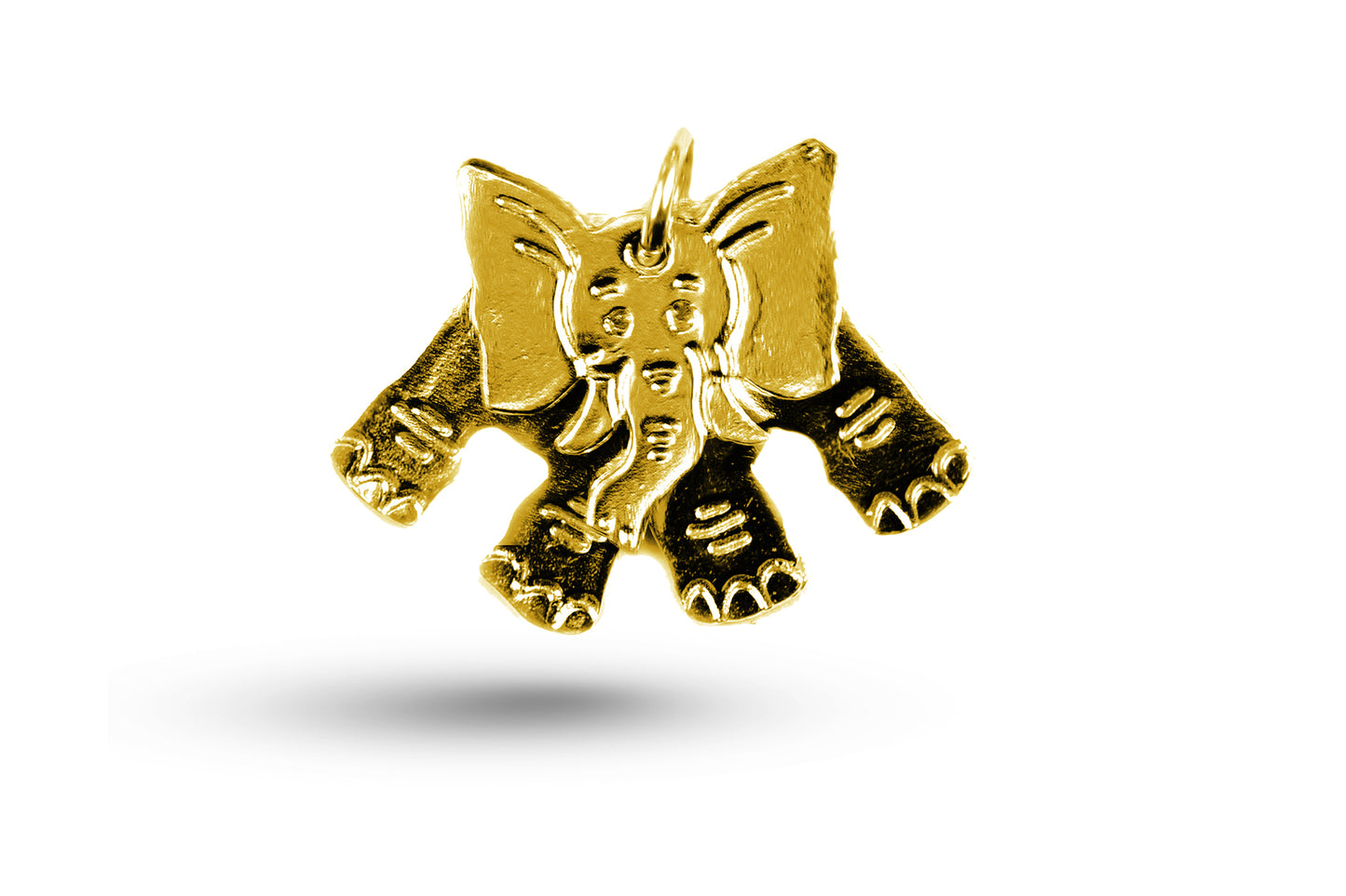Yellow gold Movable Elephant charm.