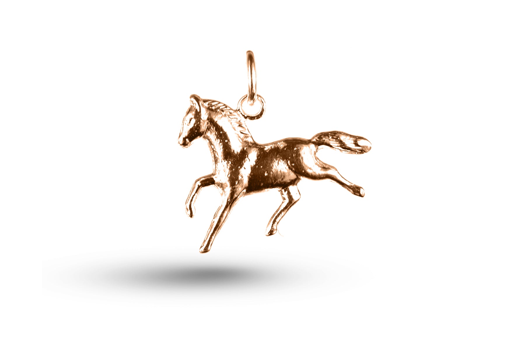 Rose gold Simple Running Horse charm.
