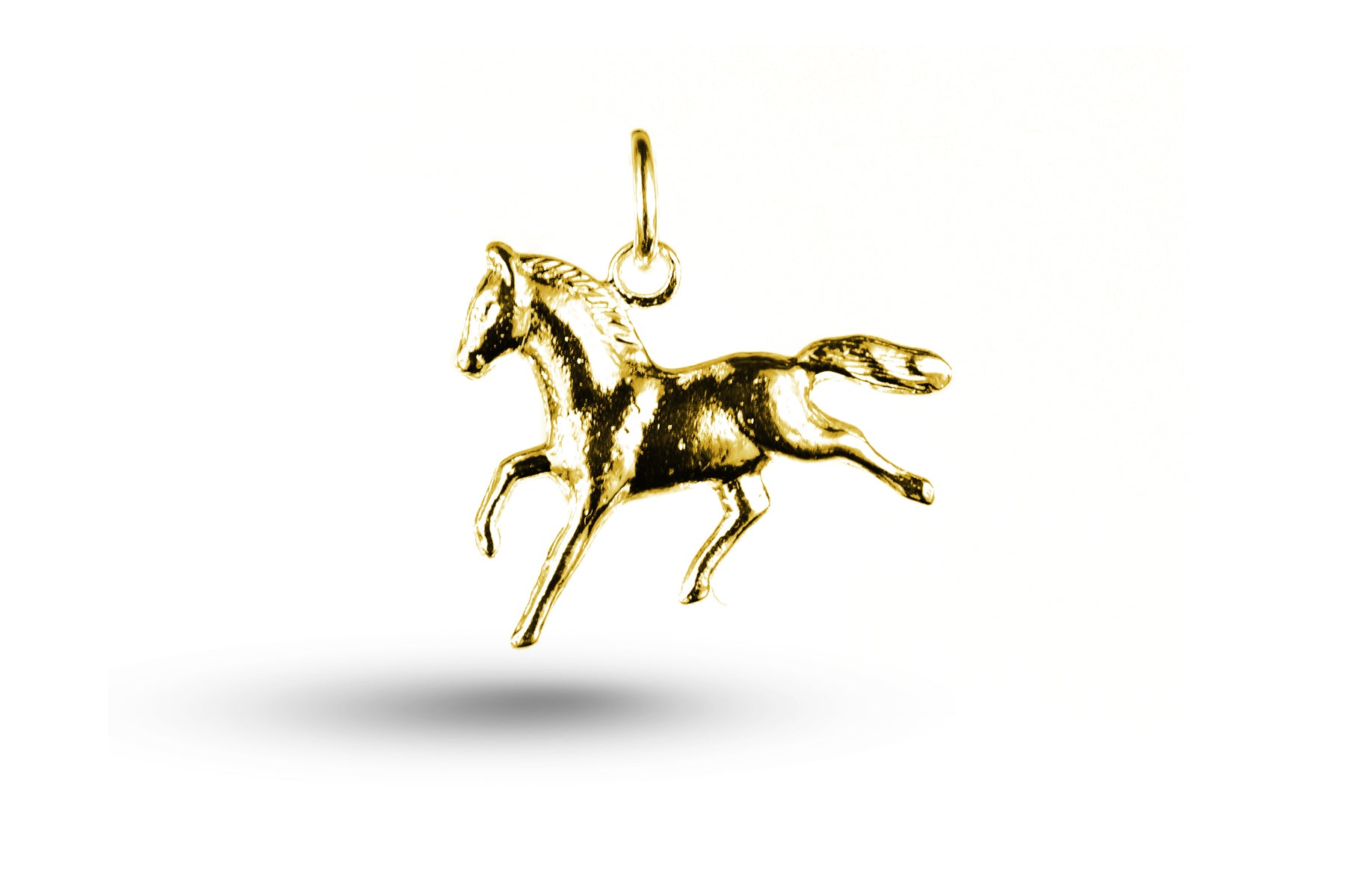 Yellow gold Simple Running Horse charm.