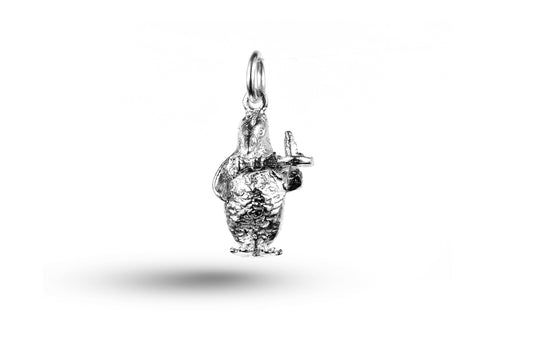 White gold Penguin Waiter charm.