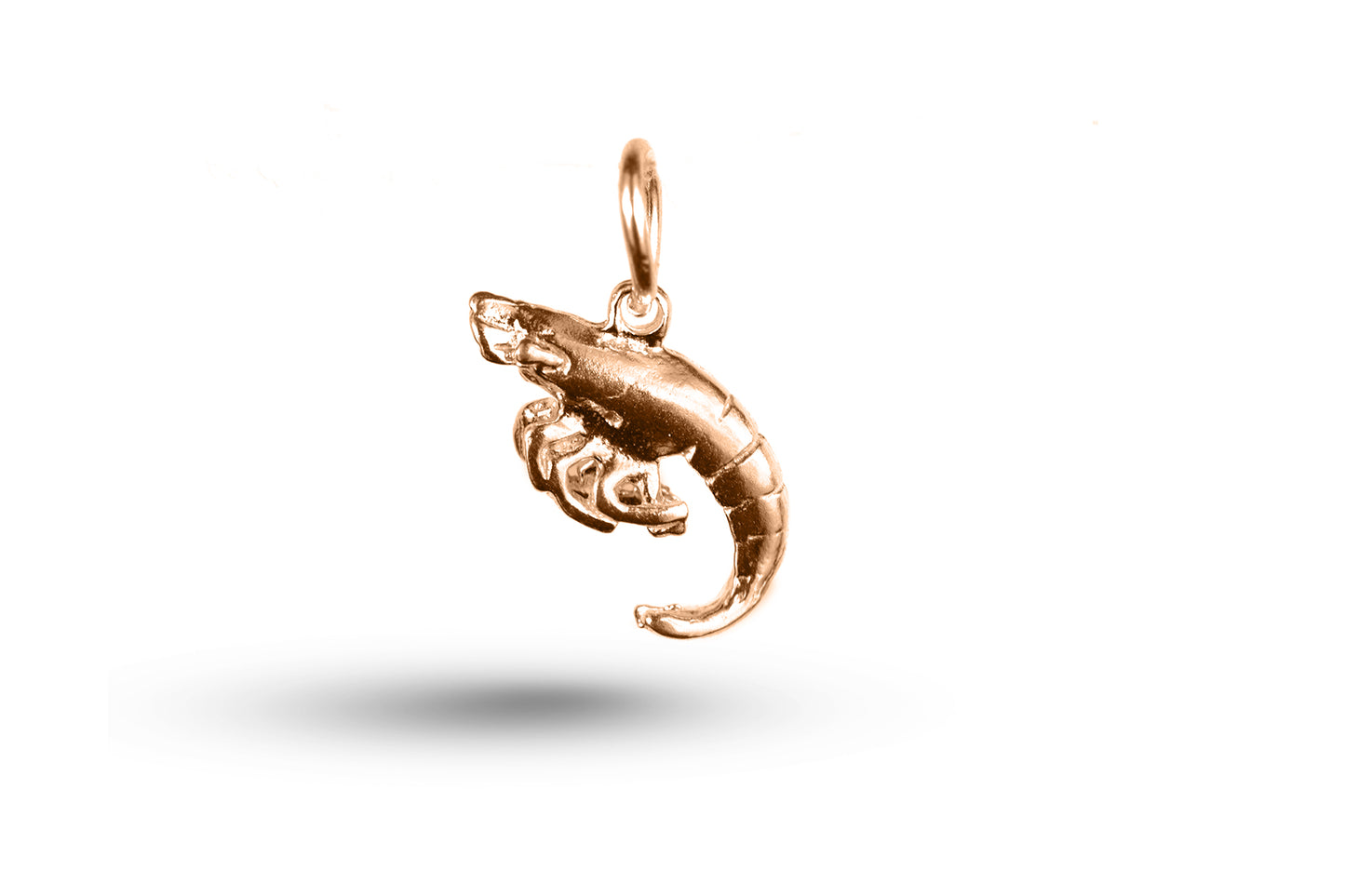 Rose gold Shrimp charm.