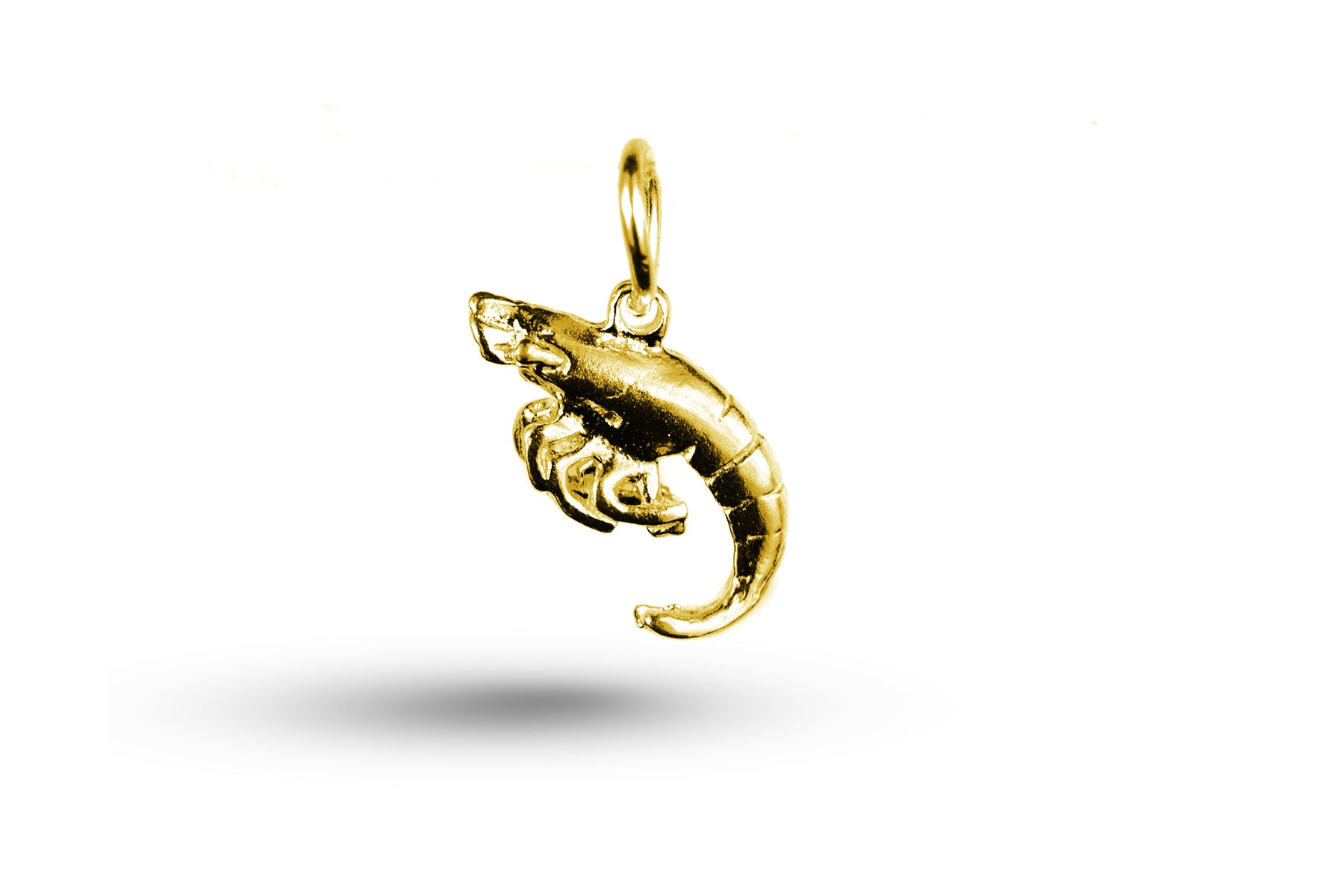 Yellow gold Shrimp charm.