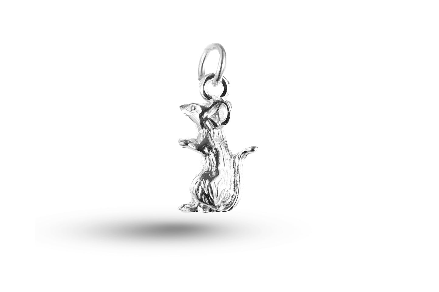 White gold Mouse charm.
