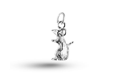 White gold Mouse charm.