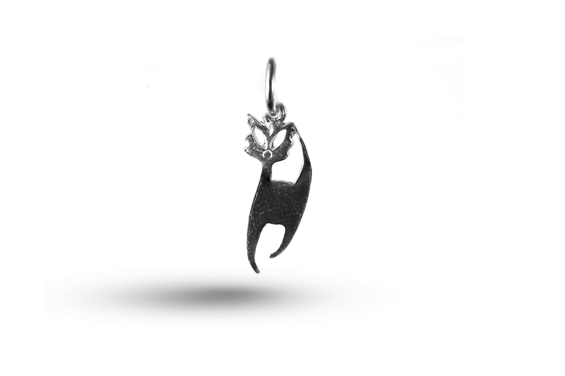 White gold Spooky Cat charm.