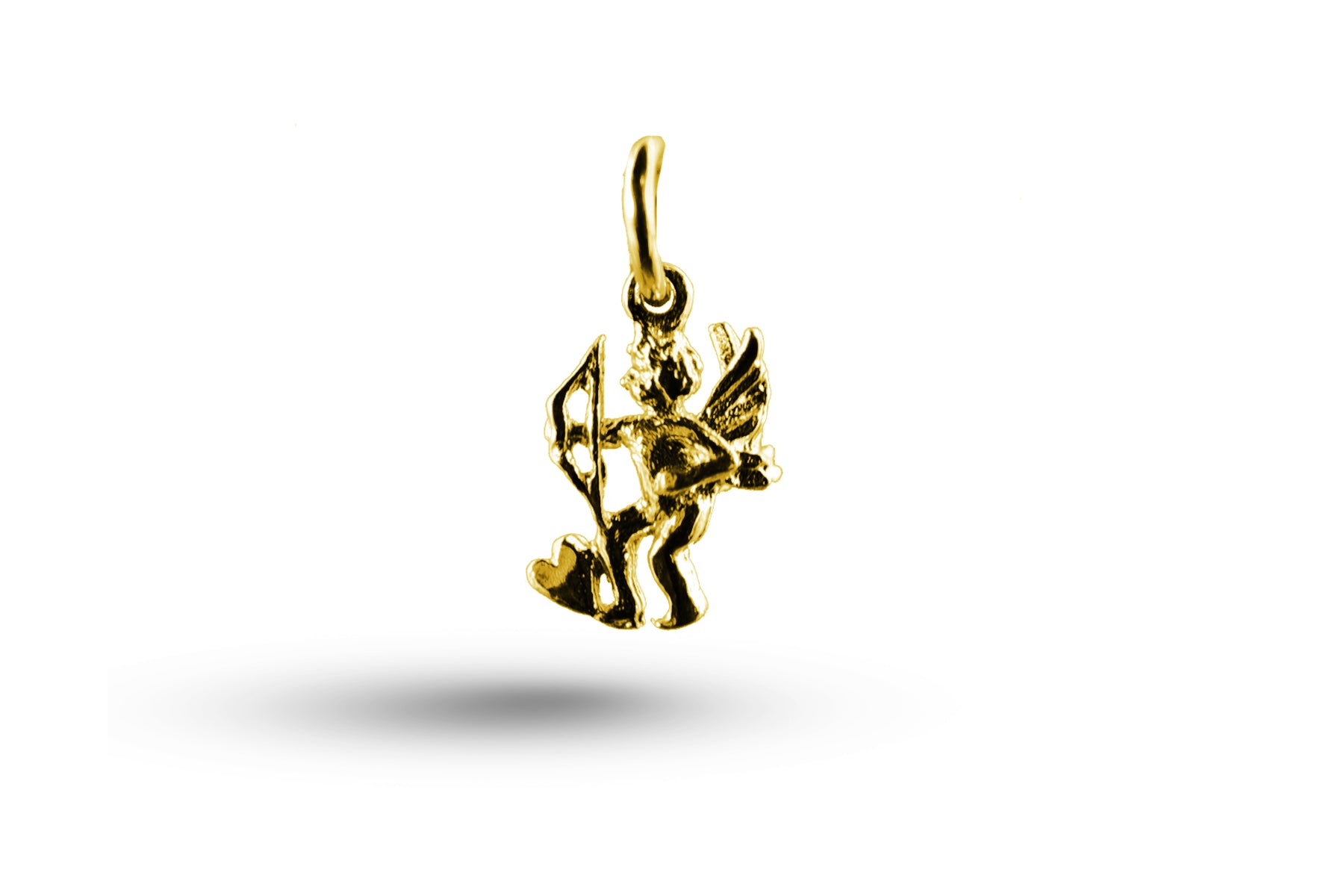 Yellow gold Cupid with Heart charm.