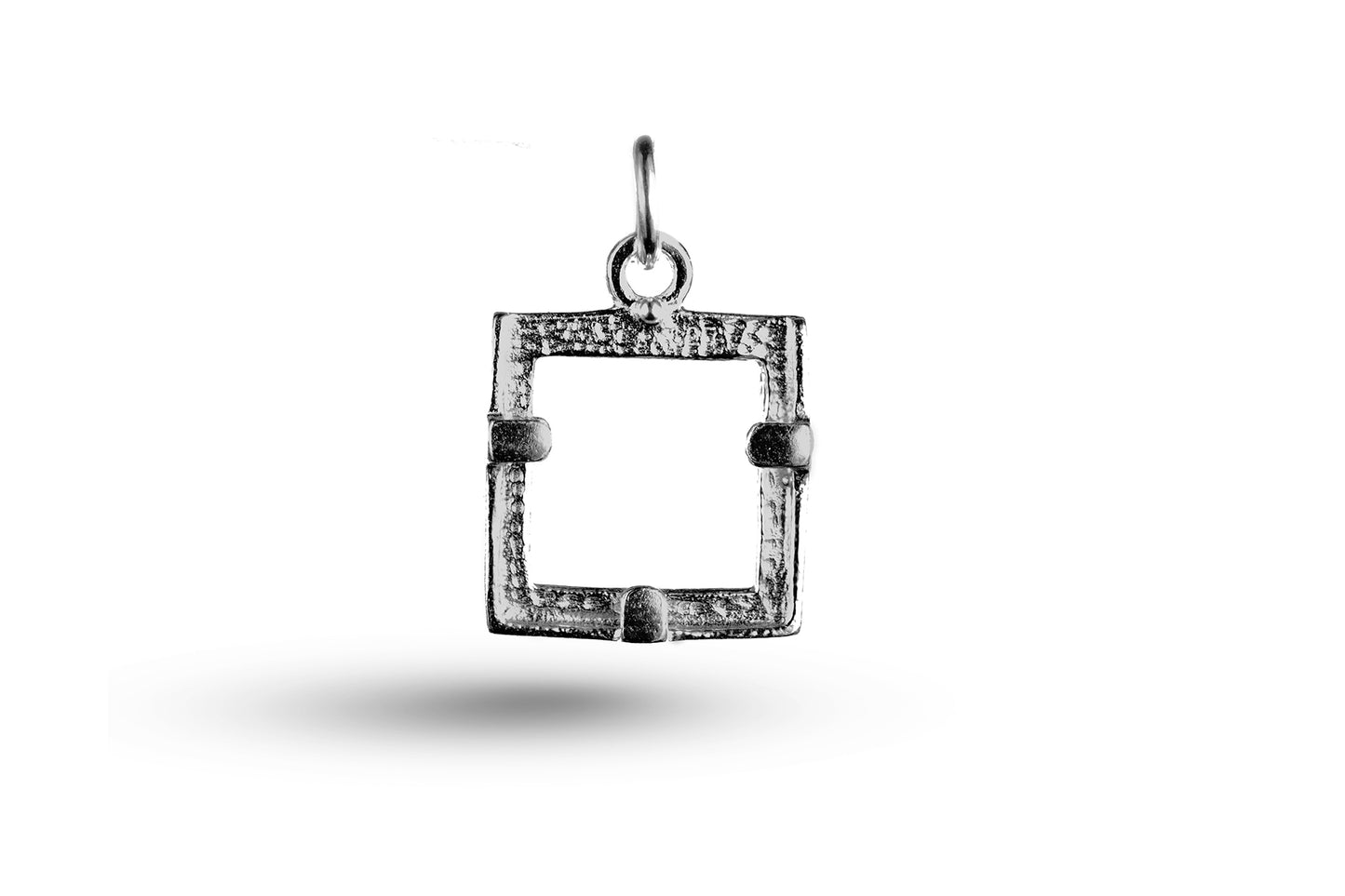 White gold Photo Frame charm.