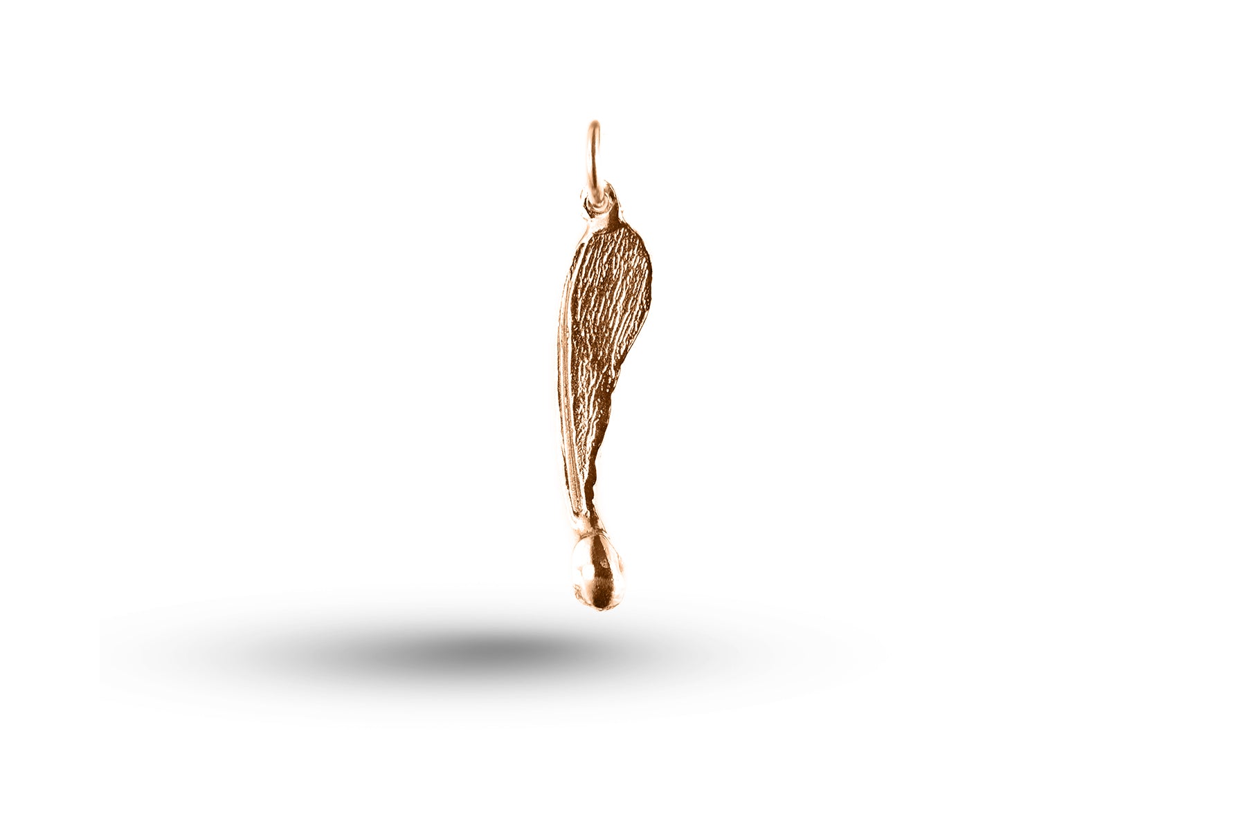 Rose gold Sycamore Seed charm.