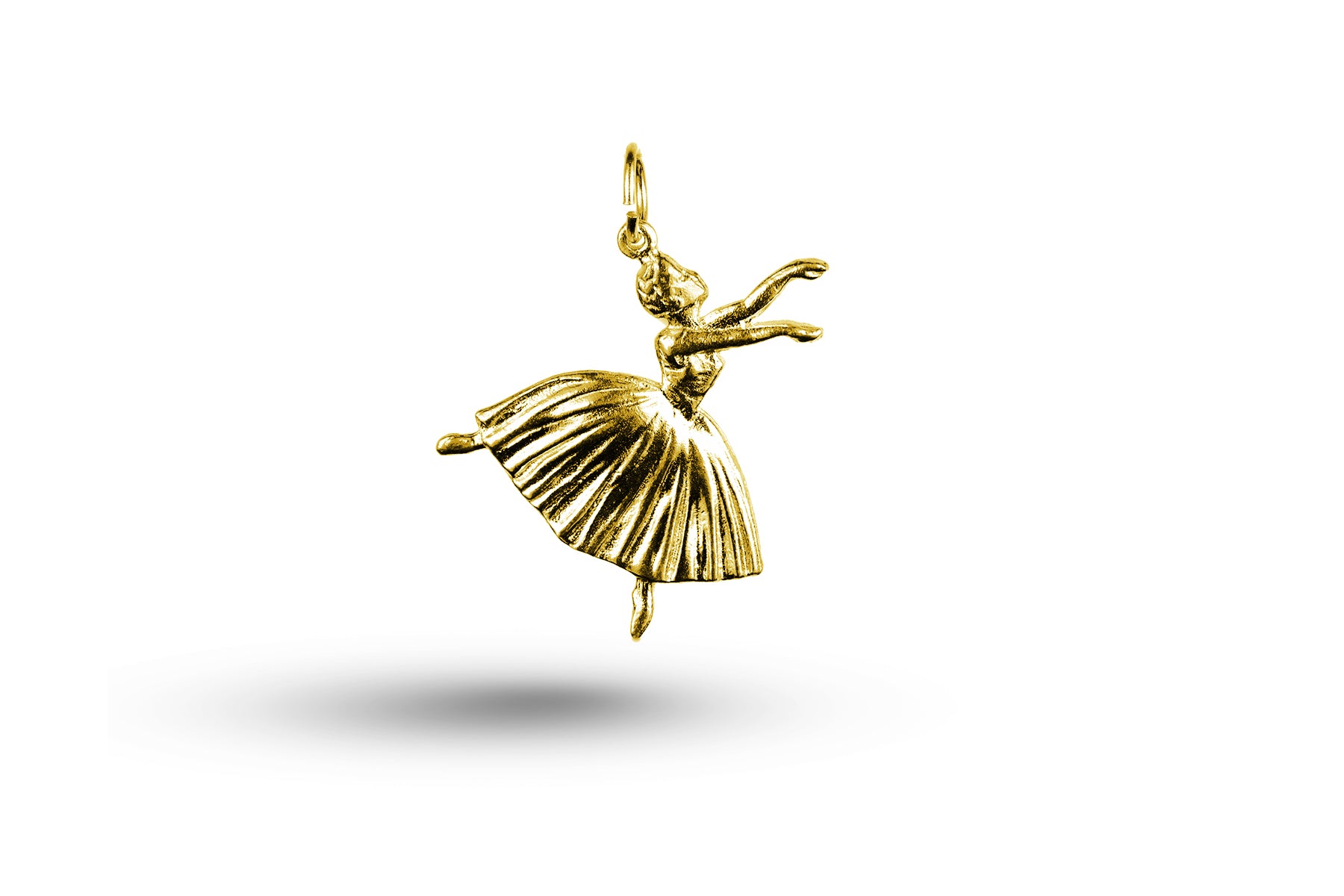 Luxury yellow gold ballet dancer charm large.