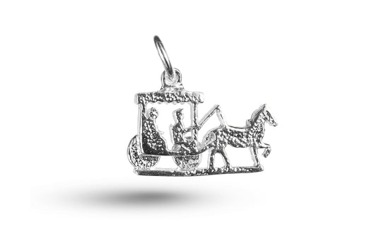 White gold Victorian Carriage charm.
