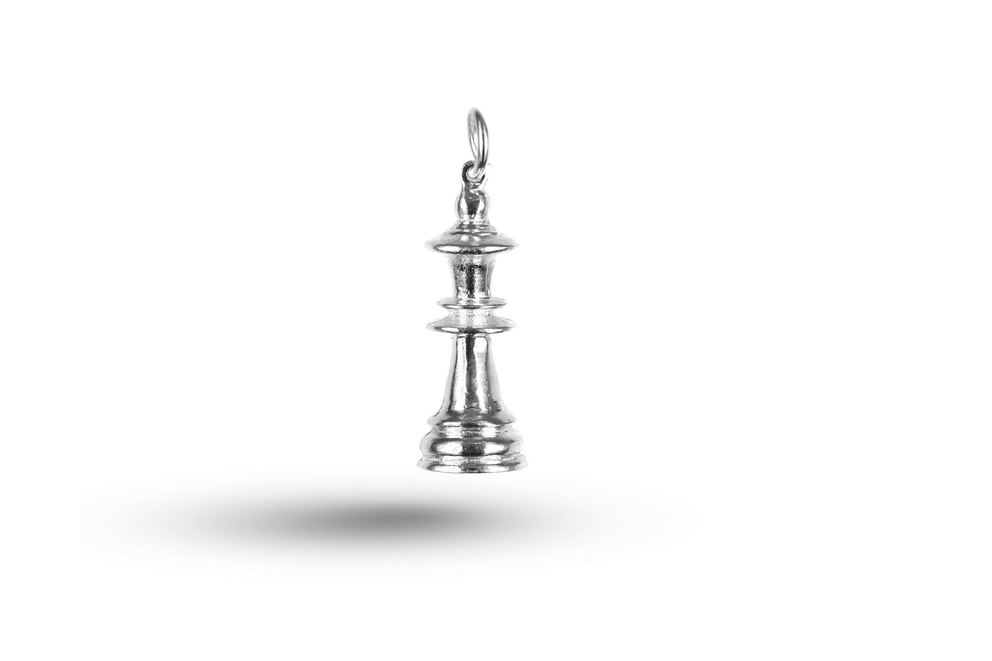 Luxury white gold Chess Queen charm.