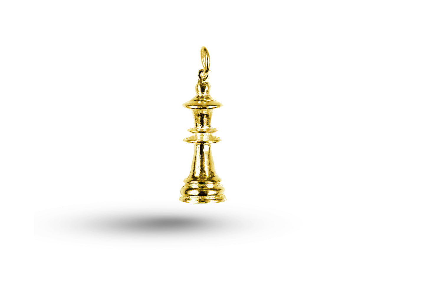Luxury yellow gold Chess Queen charm.