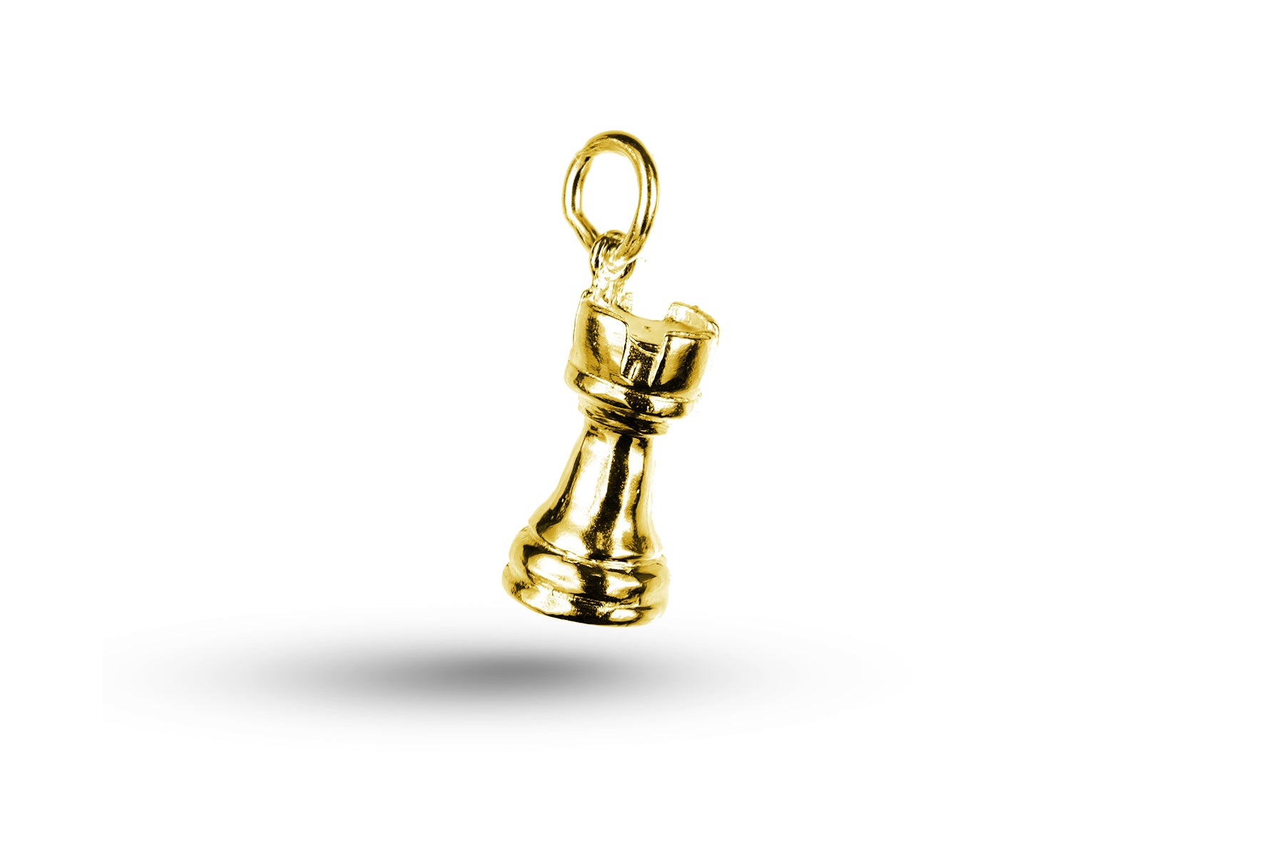 Luxury yellow gold Chess Castle charm.