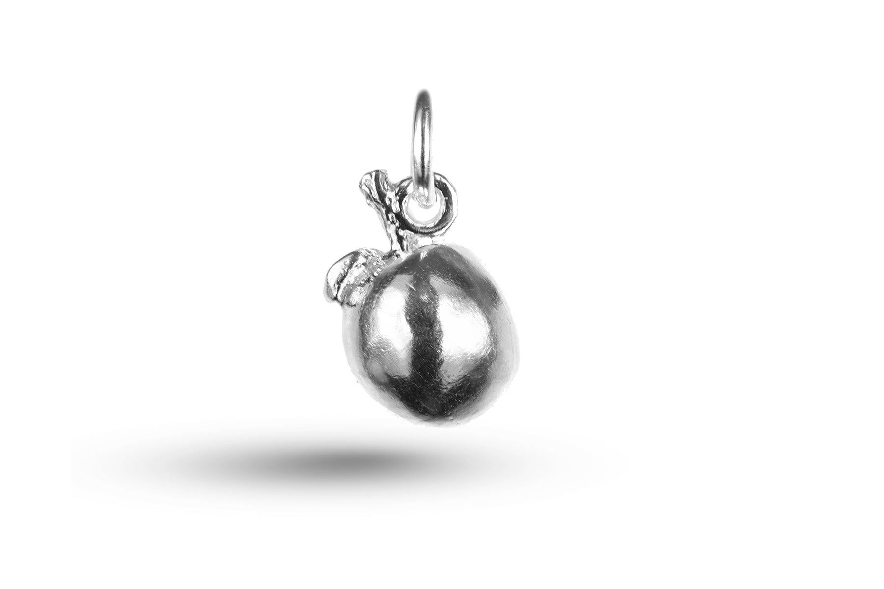 Luxury white gold Apple charm.