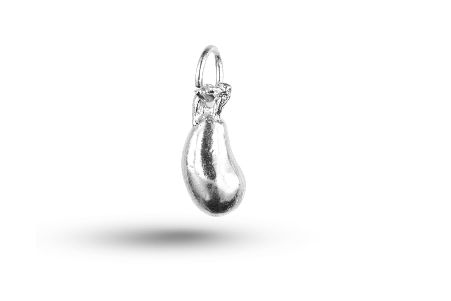 White gold Pear charm.