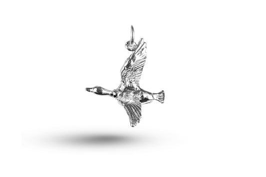 White gold Flying Duck charm.