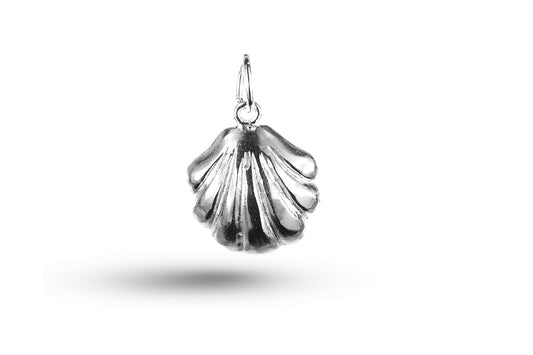 White gold Opening Clam Shell charm.