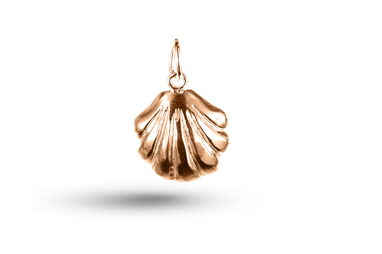Rose gold Opening Clam Shell charm.
