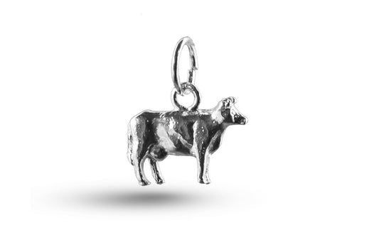 White gold Simple Cow charm.