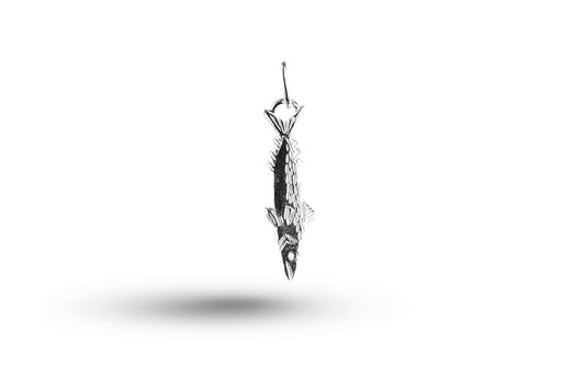 White gold Long Fish charm.