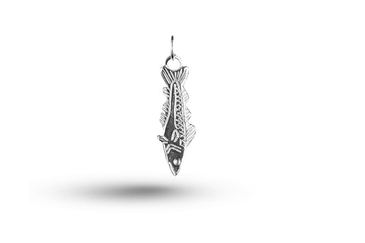 White gold Long Fish charm.