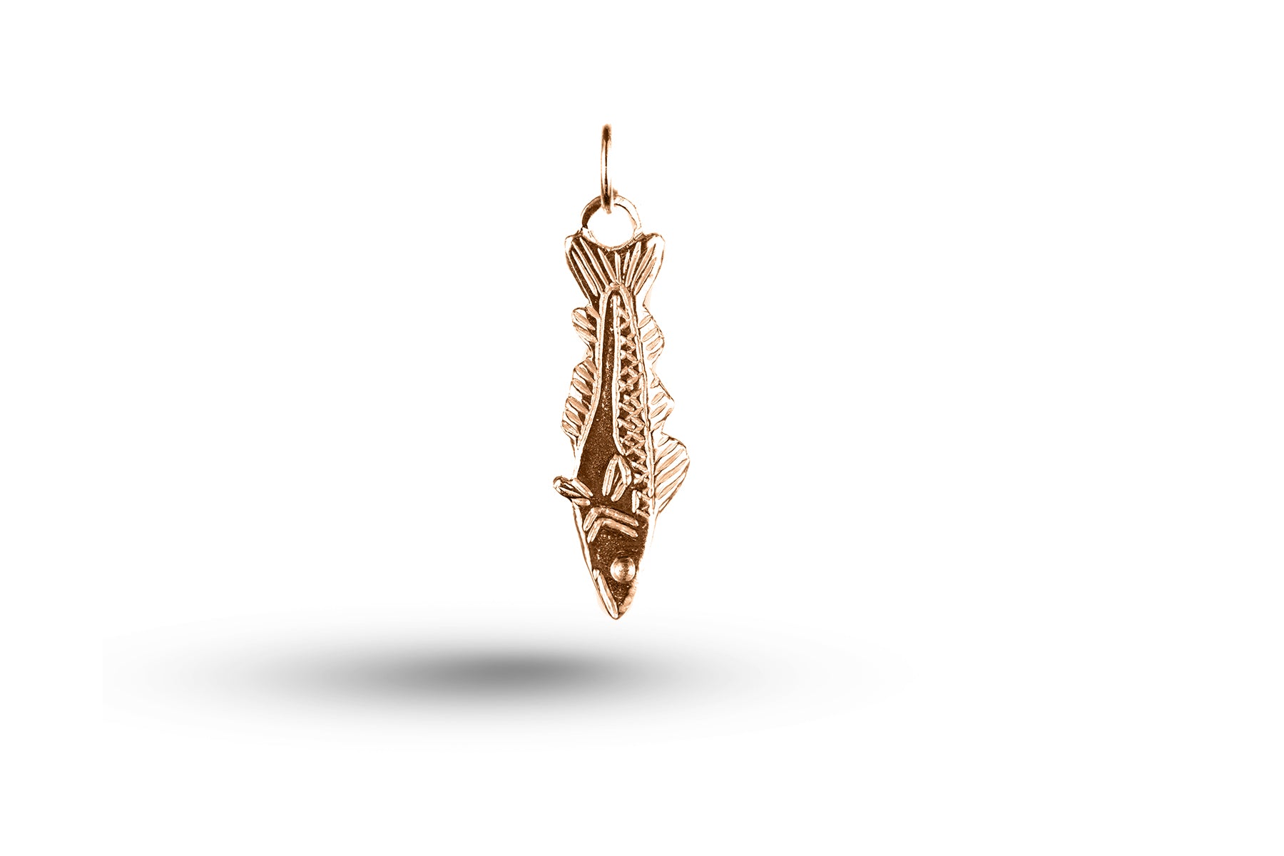 Rose gold Long Fish charm.