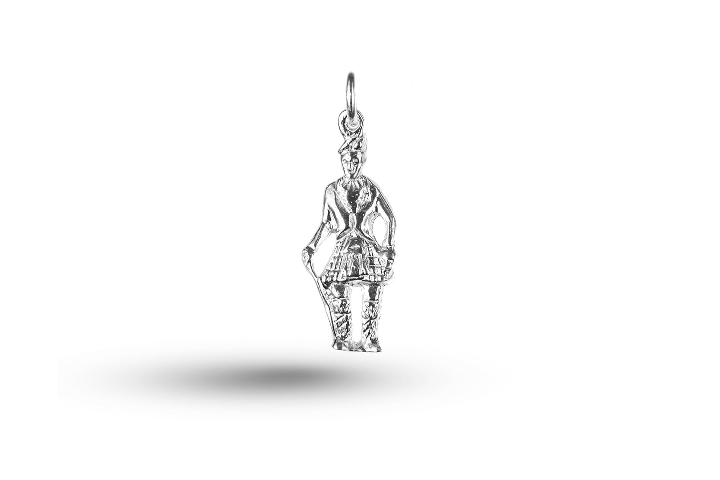 White gold Scotsman with Cane charm.