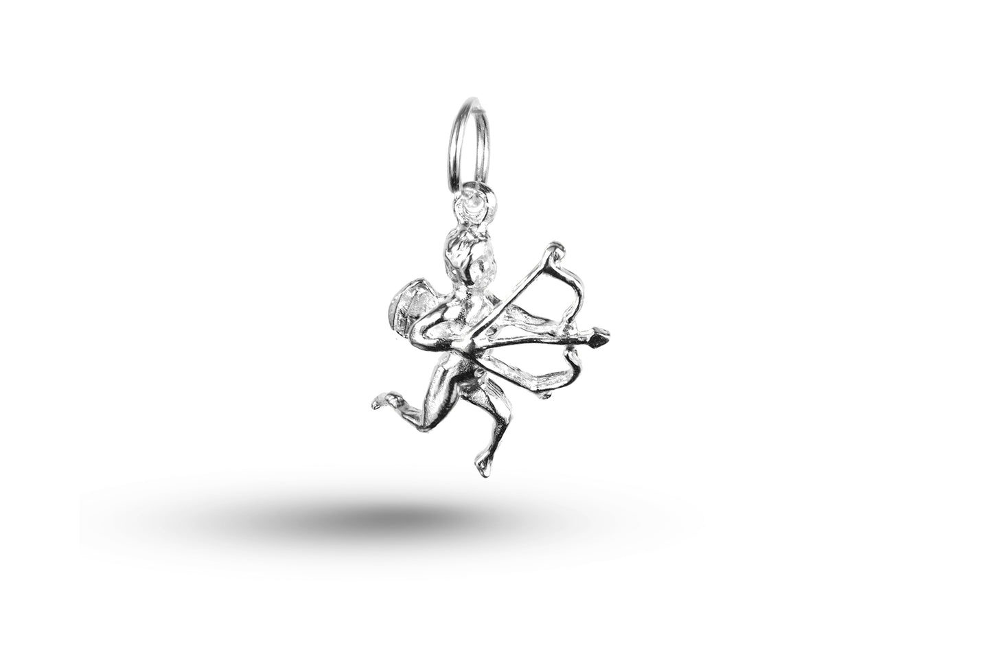 White gold Cupid charm.