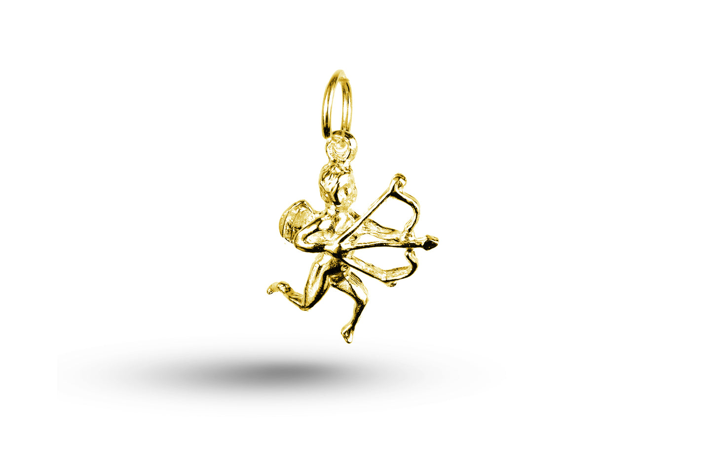 Yellow gold Cupid charm.