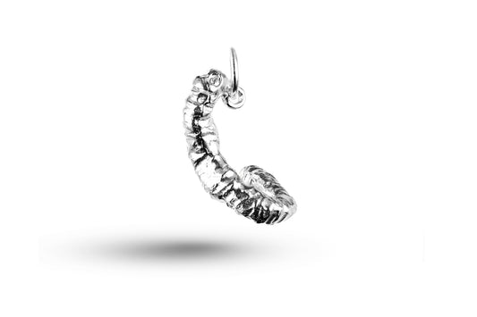 White gold Worm charm.