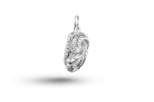 White gold Coiled Snake charm.