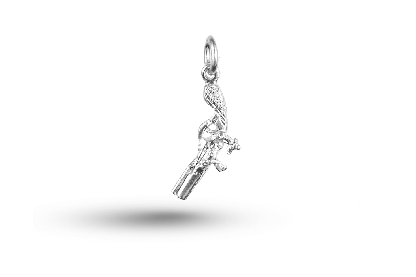 White gold Flintlock Pistol Gun charm.