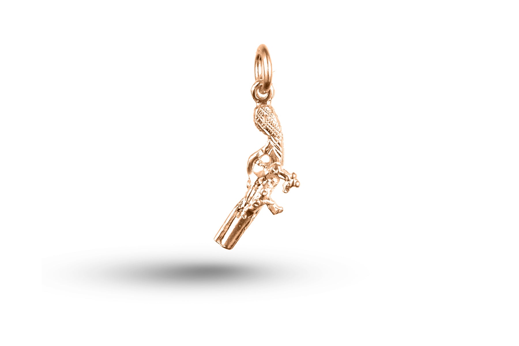 Rose gold Flintlock Pistol Gun charm.