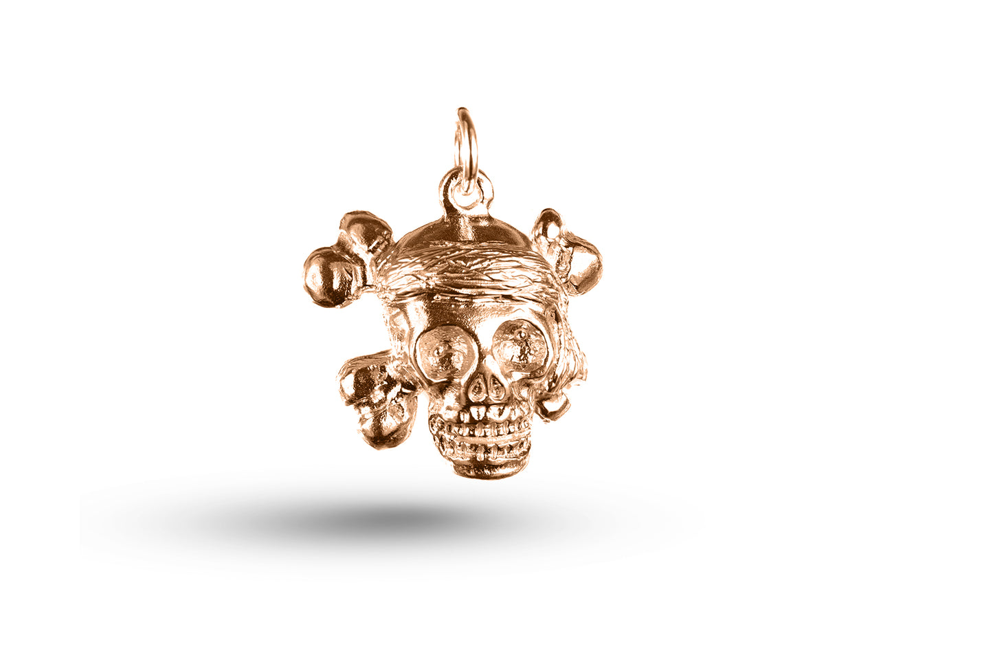 Rose gold Pirate Skull and Cross charm.