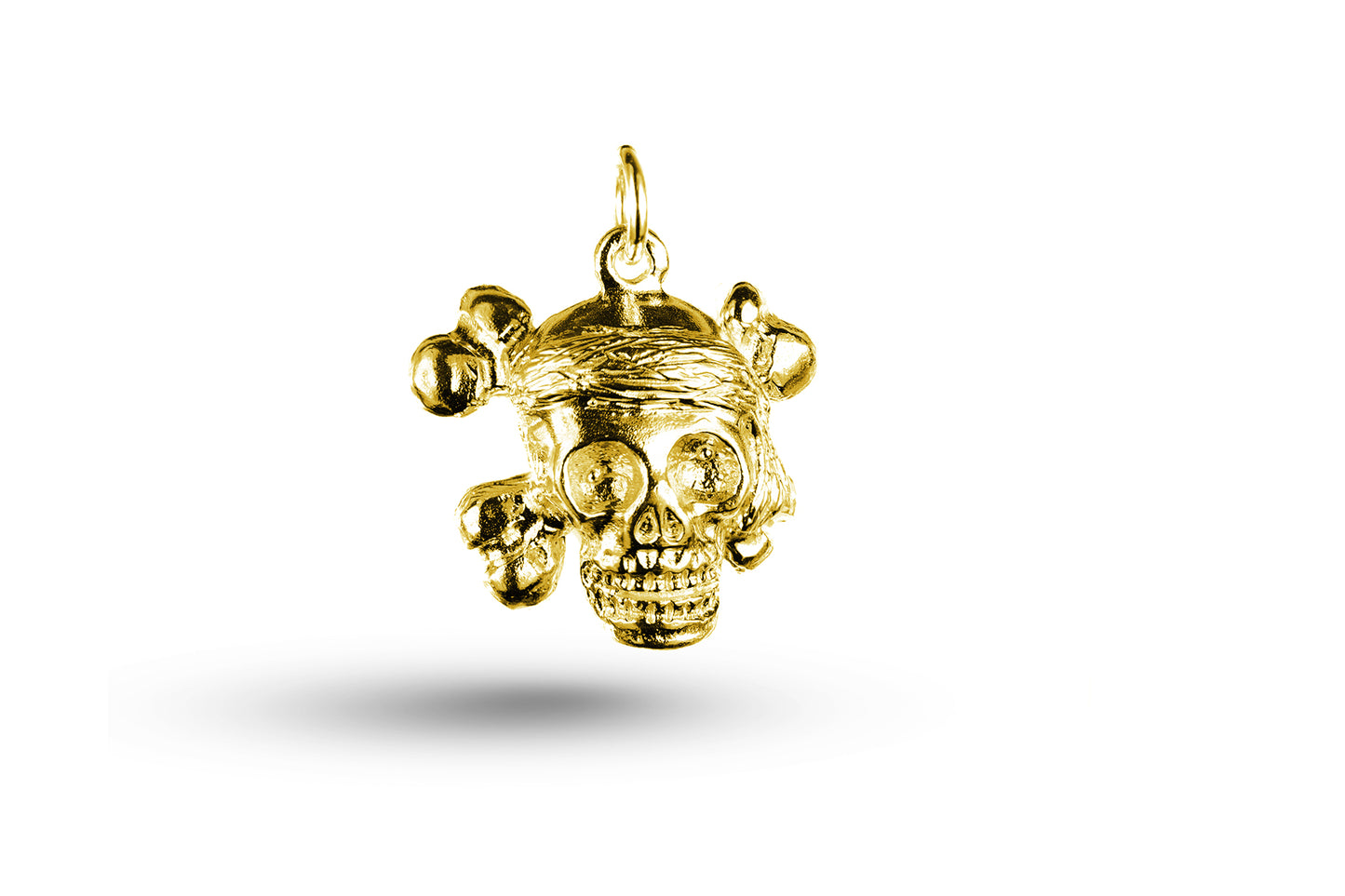 Yellow gold Pirate Skull and Cross charm.