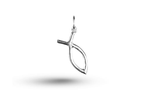 White gold Christian Fish charm.