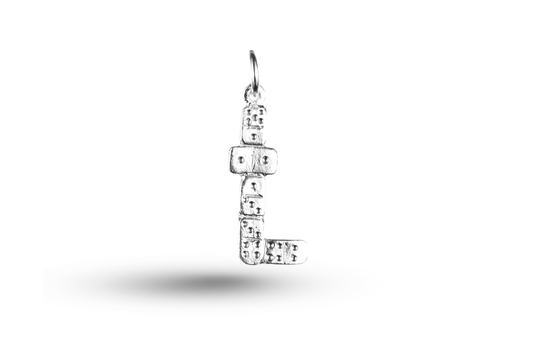 White gold Dominoes charm.