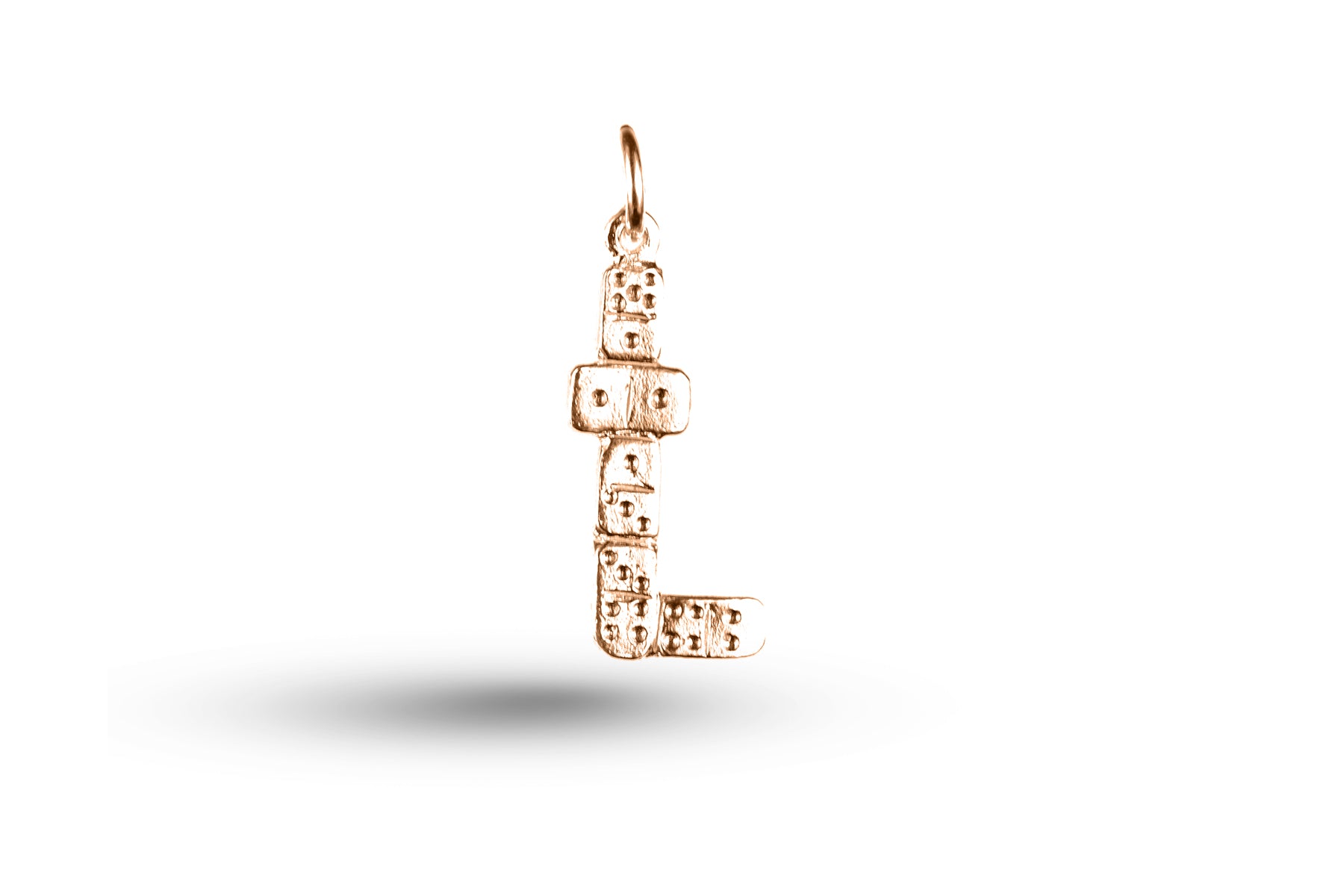 Rose gold Dominoes charm.