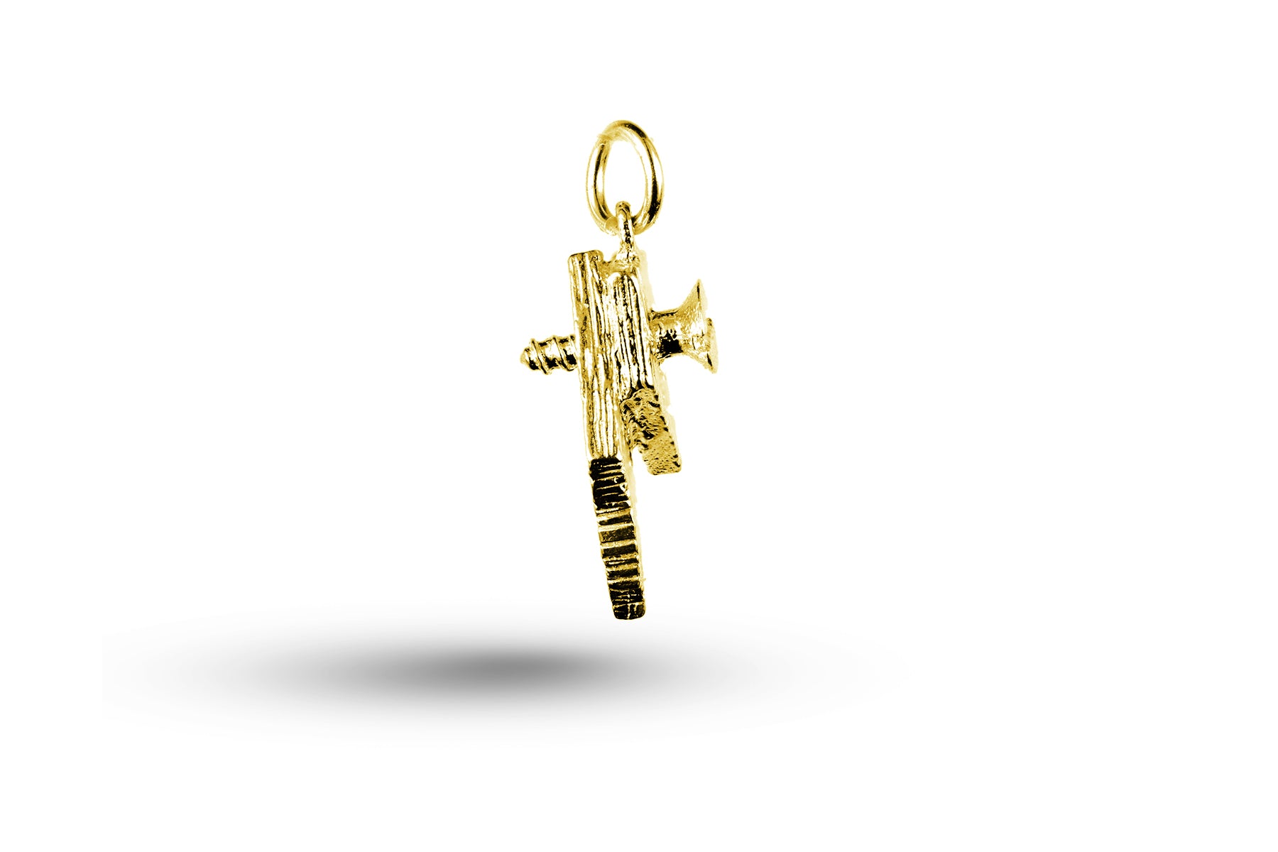 Yellow gold Wood with Screw charm.