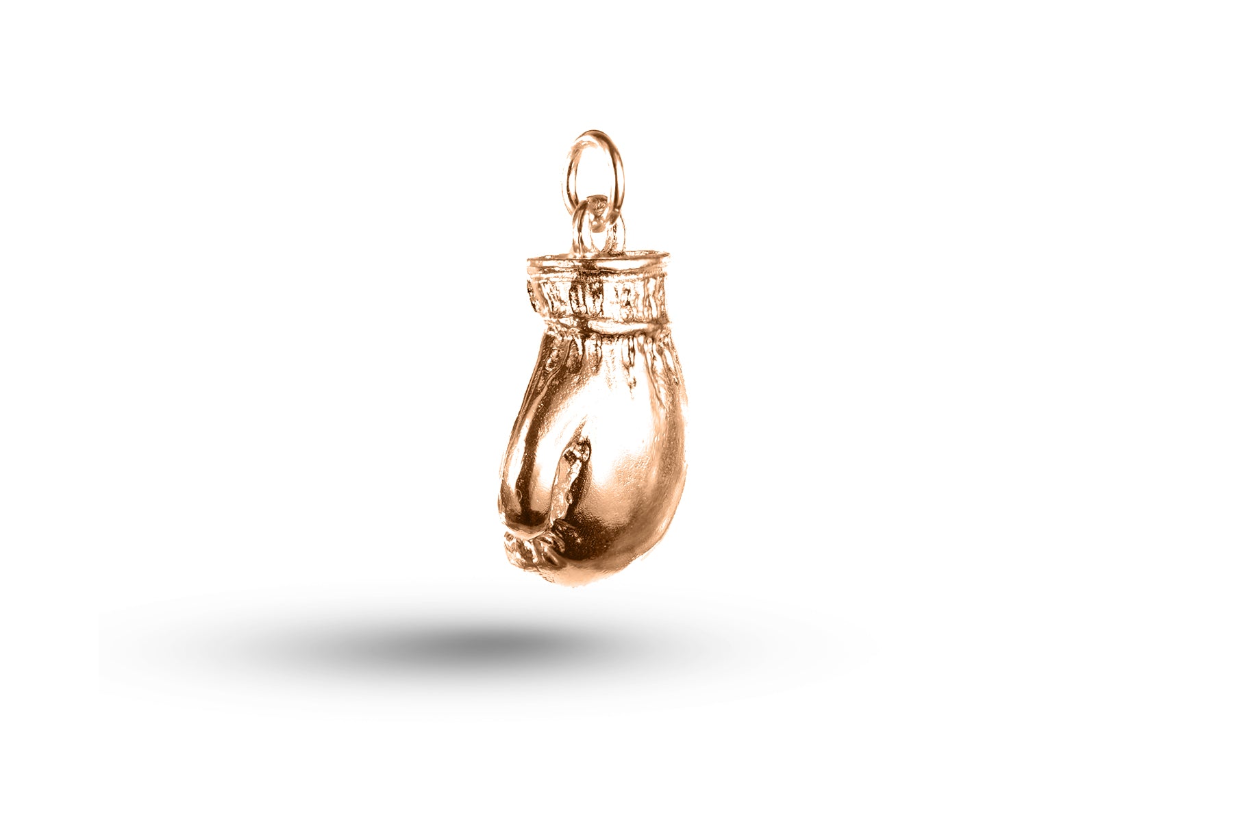Rose gold Heavy Pair of Boxing Gloves charm.