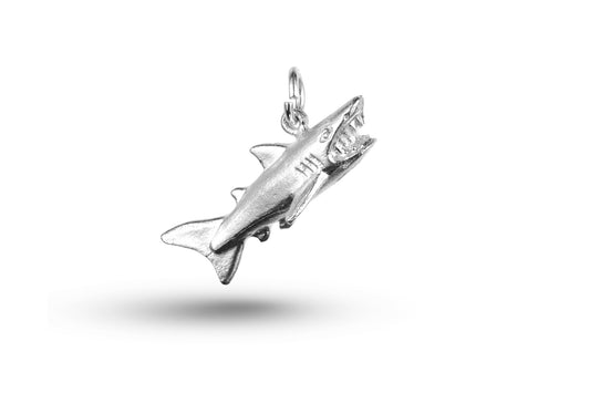 White gold Jaws Shark charm.