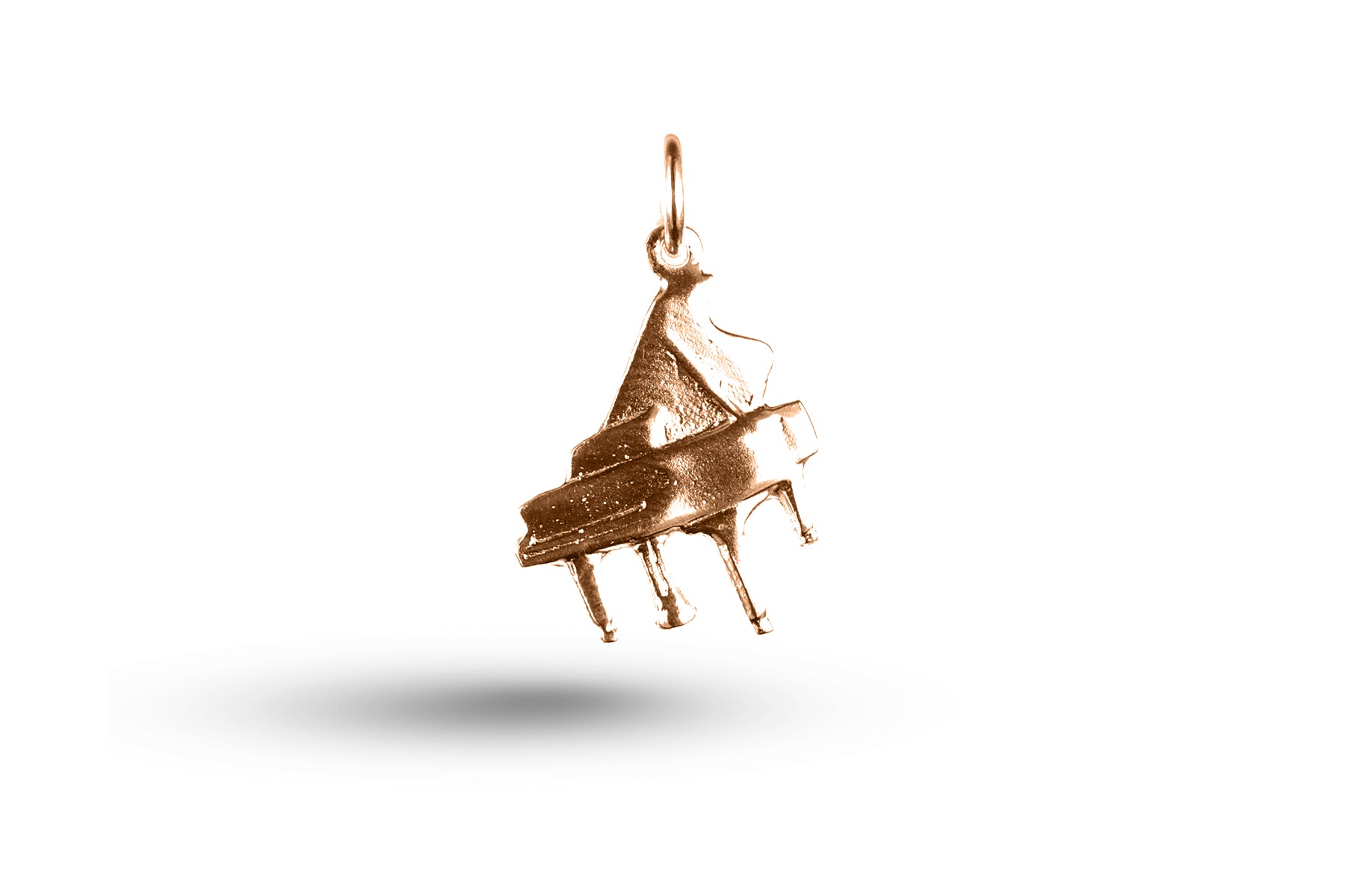 Rose gold Grand Piano charm.