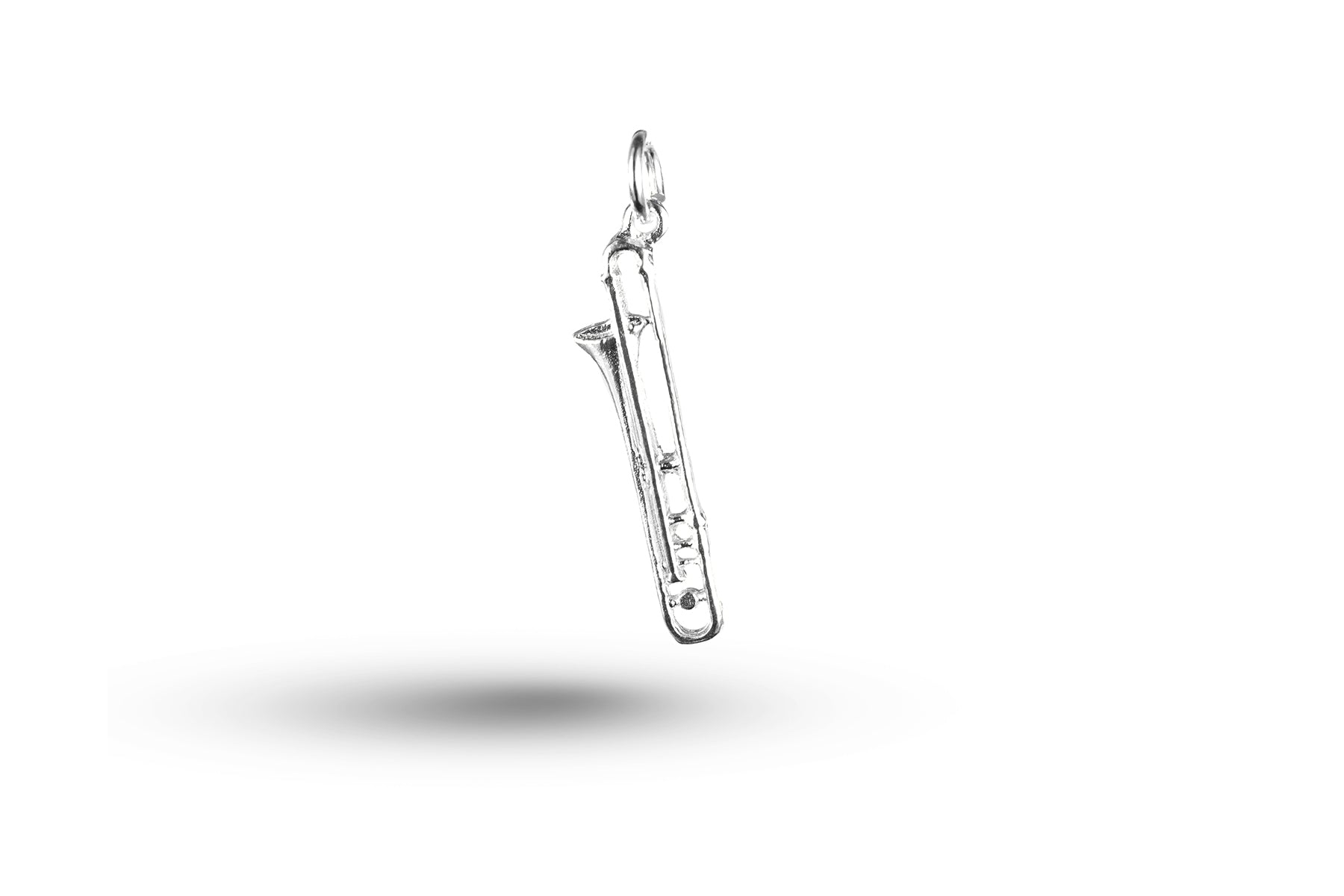 White gold Lightweight Trombone charm.